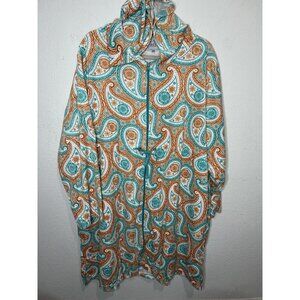 Cozelle Women’s Bold Print Multicolor Full Zip Hooded Robe Size 2X/3X